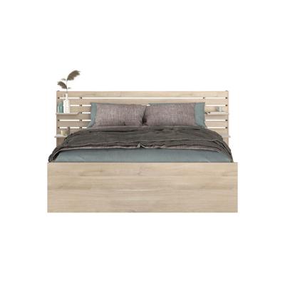 Leen Bakker - Bed Evi - Eikenkleur - 160x200 Cm - Spaanplaat - Beige - 216.8x222.8x98.2 Cm