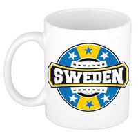 Sweden / Zweden logo supporters mok / beker 300 ml - feest mokken - thumbnail