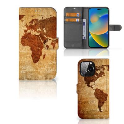 iPhone 14 Pro Max | Flip Cover | Wereldkaart