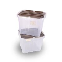 Opbergbox Set van 2 30cm*28cm*37.5cm Stapelbare opbergbox 24 Liter Waterdicht Ideaal voor Huishouden