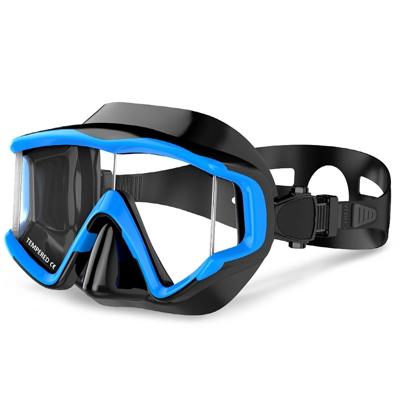 DM600 silicagel DUIKMASKER zwembrillen duikuitrusting voor volwassenen (zwart blauw)
