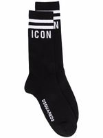 DSQUARED2 chaussettes à logo intarsia - Noir