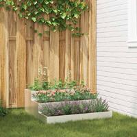 Tuin Bloempot Zilver 90 x 90 x 35 cm Roestvrij staal