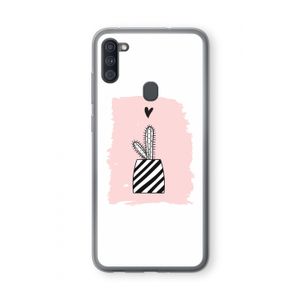 Zwart-wit cactus: Samsung Galaxy A11 Transparant Hoesje