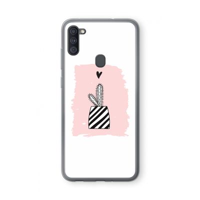 Zwart-wit cactus: Samsung Galaxy A11 Transparant Hoesje