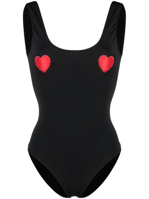 Natasha Zinko maillot de bain à motif cœurs - Noir