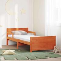 Bedframe met matras met hoofdeinde Wasbruin 80 x 200 cm