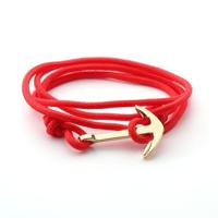 Legering anker charme meerlaagse lederen vriendschap armbanden (rood)