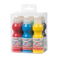Creall spongy plakkaatverfstiften - 6 kleuren - 6x70ml - gemaakt in nl - vegan - glutenvrij