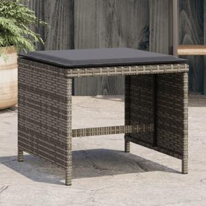 Tuinkrukken 4 st met kussens 41x41x36 cm poly rattan grijs