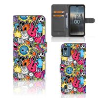 Nokia C12 | Wallet Case | met Pasjes | Punk Rock