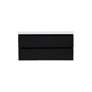 Onderkast Sanilux Trendline Met Greeplijst Mat Zwart 120x47x52 Cm Black Oak