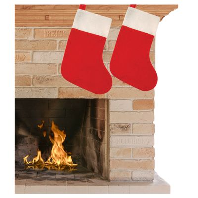 Rode kerstsokken 2 stuks polyester 41 cm