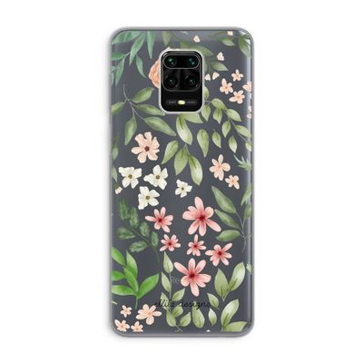 Botanical sweet flower heaven: Xiaomi Redmi Note 9 Pro Transparant Hoesje