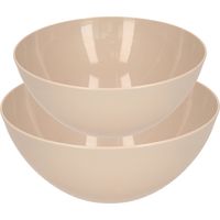 Plasticforte voedsel serveer schalen set - 4x stuks - beige - kunststof - Dia 25 en 28 cm - thumbnail