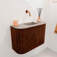 Toiletmeubel Mondiaz Joya Dlux | 63.2 cm | Meubelkleur Ruby | Faye wastafel Saba Wasbak Midden | Zonder kraangat(en)