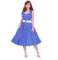 Polka Dress Royal Blue/White-34 (NL)/ 8 (UK) | 32% korting - thumbnail