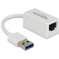 DeLOCK superspeed usb-a (usb 3.1 gen 1) male > gigabit lan 10/100/1000 mbps compact adapter (wit, 0,127 meter)