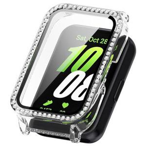 Samsung Galaxy Fit3 Strass Decoratief Cover met Screenprotector - Transparant wit