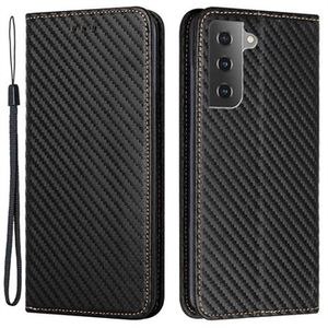 Samsung Galaxy S23 5G Wallet Case - Koolstofvezel - Zwart