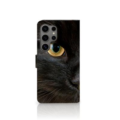 Samsung Galaxy S25 Ultra | Telefoonhoesje | Met pasjeshouder | Zwarte Kat