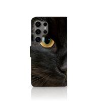 Samsung Galaxy S25 Ultra | Telefoonhoesje | Met pasjeshouder | Zwarte Kat