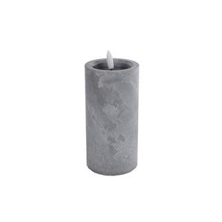 Kaars "Ivar" large betonkleur kunststof 7,5x 7,5x15 cm