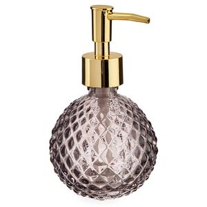 Zeeppompje/zeepdispenser rose goud rond glas 200 ml - Zeeppompjes