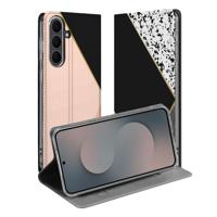 Samsung Galaxy S25FE | Book Case | Black Pink Shapes