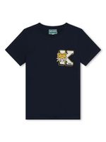 Kenzo Kids t-shirt en coton biologique à logo imprimé - Bleu