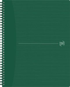 Oxford Origin spiraalschrift, ft A4+, 140 bladzijden, geruit 5 mm, groen