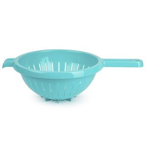 Plasticforte Keuken vergiet/zeef - kunststof -A‚A Dia 23 cm x Hoogte 10 cm - blauw - Vergieten