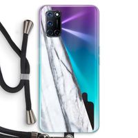 Gestreepte marmer: Oppo A72 Transparant Hoesje met koord