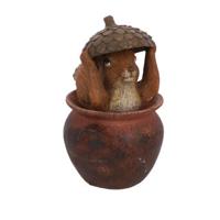 Sculptuur Squirrel bruin 2 assorti 11,5x10,3x17cm