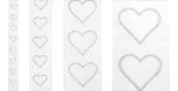 Lint valentijn glittering hearts zilver 10m x 25mm