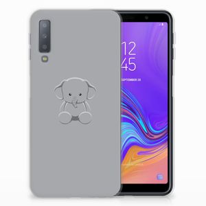 Samsung Galaxy A7 (2018) Telefoonhoesje met Naam Grijs Baby Olifant