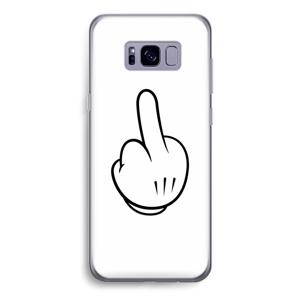 Middle finger white: Samsung Galaxy S8 Transparant Hoesje