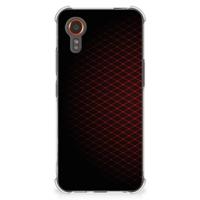 Samsung Galaxy Xcover 7 Doorzichtige Silicone Hoesje Geruit Rood