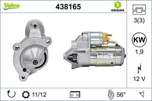 Startmotor / Starter NEW ORIGINAL PART VALEO, Spanning (Volt)12V, u.a. für Citroën, Peugeot, Fiat, DS