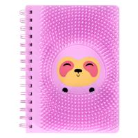 Siliconen Notitieboek met Stekeltjes en Luiaard, A5 Siliconen Notitieboek met Stekeltjes en Luiaard, A5