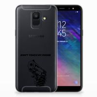 Samsung Galaxy A6 (2018) Silicone-hoesje Gun Don't Touch My Phone - thumbnail