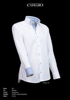 Giovanni Capraro 901-10 Heren Overhemd - Wit [Blauw accent]