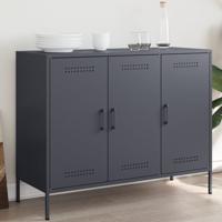 Dressoir 100,5x39x79 cm koudgewalst staal antracietkleurig - thumbnail