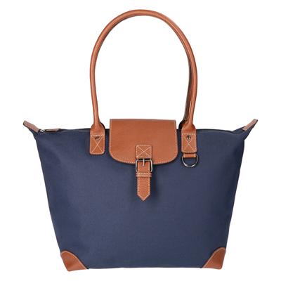 Leather Design Canvas Handtas/Schoudertas 15.4&apos;&apos; Blauw