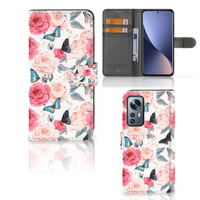 Xiaomi 12 | 12X Hoesje Butterfly Roses - thumbnail