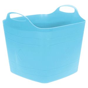 Flexibele emmer - blauw - 25 liter - kunststof - vierkant - 35 x 38 cm