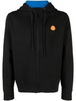 Moncler hoodie zippé à patch logo - Noir - thumbnail