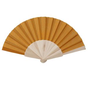 Spaanse waaier - oranje - 42 x 23 cm - hout - verkoelend - handwaaier