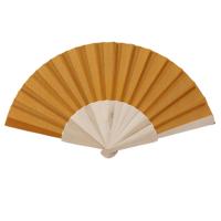 Spaanse waaier - oranje - 42 x 23 cm - hout - verkoelend - handwaaier