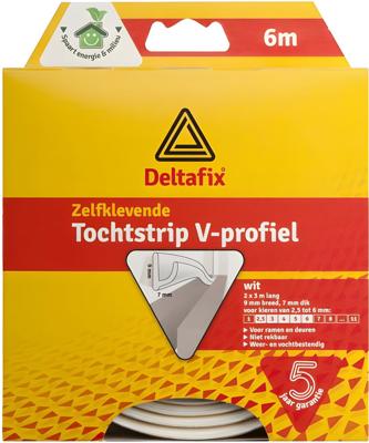 Tochtstrip v-prof.epdm tocht wit - Deltafix